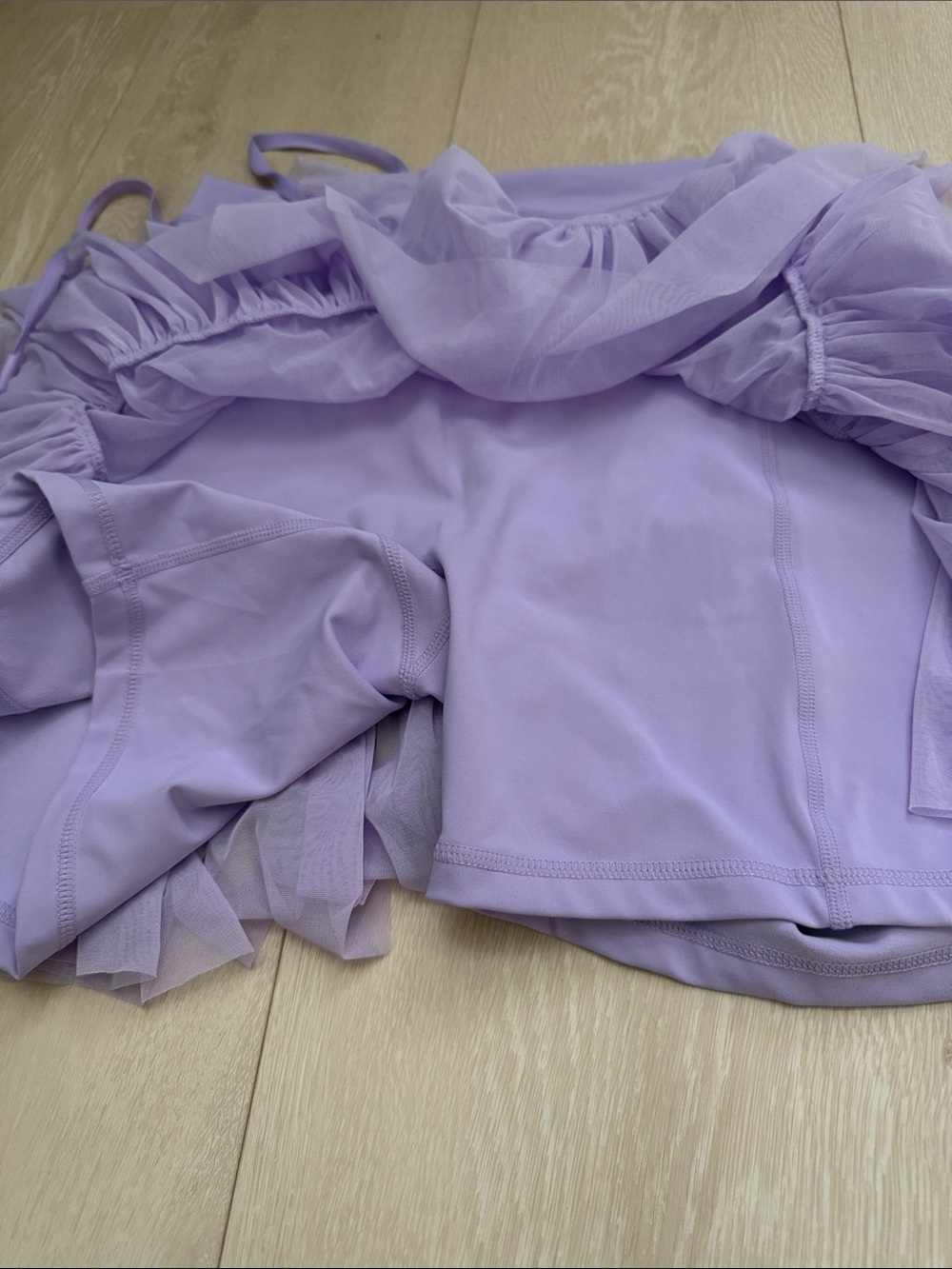 POPFLEX Lavender Lilac Tiered Tulle Mini Skirt Skort - Picture 4 of 9